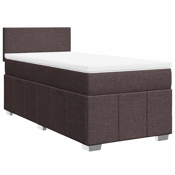 Pat box spring cu saltea, maro închis, 90x200 cm, textil - WALTI WALTI