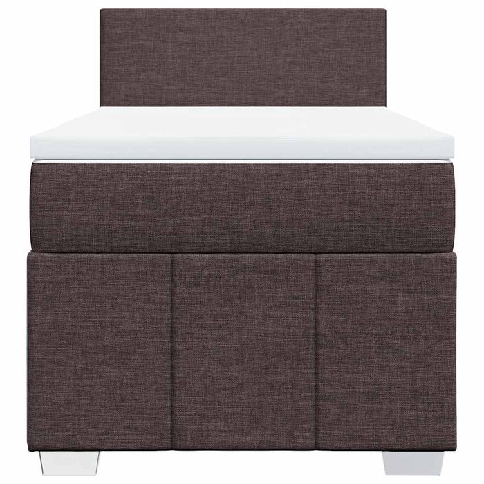 Pat box spring cu saltea, maro închis, 90x200 cm, textil - WALTI WALTI