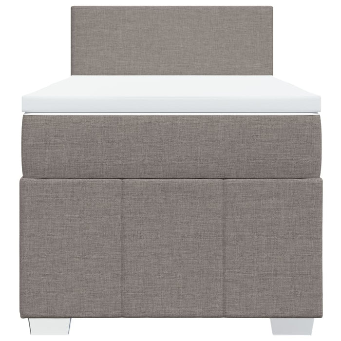 Pat box spring cu saltea, gri taupe, 90x200 cm, textil - WALTI WALTI