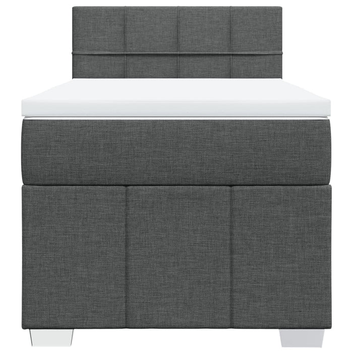 Pat box spring cu saltea, gri închis, 90x200 cm, textil - WALTI WALTI
