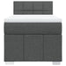 Pat box spring cu saltea, gri închis, 90x200 cm, textil - WALTI WALTI