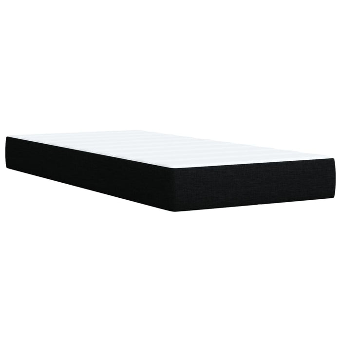 Pat box spring cu saltea, negru, 90x200 cm, textil WALTI