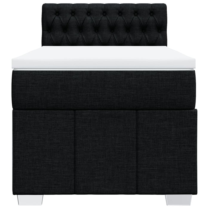 Pat box spring cu saltea, negru, 90x200 cm, textil - WALTI WALTI