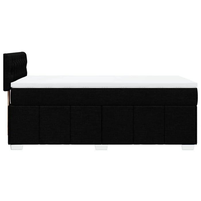 Pat box spring cu saltea, negru, 90x200 cm, textil - WALTI WALTI