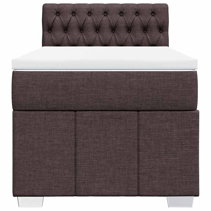 Pat box spring cu saltea, maro închis, 90x200 cm, textil - WALTI WALTI