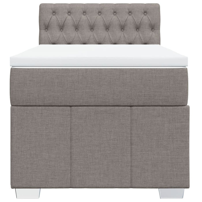 Pat box spring cu saltea, gri taupe, 90x200 cm, textil - WALTI WALTI