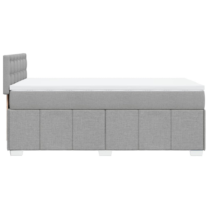 Pat box spring cu saltea, gri deschis, 90x200 cm, textil - WALTI WALTI