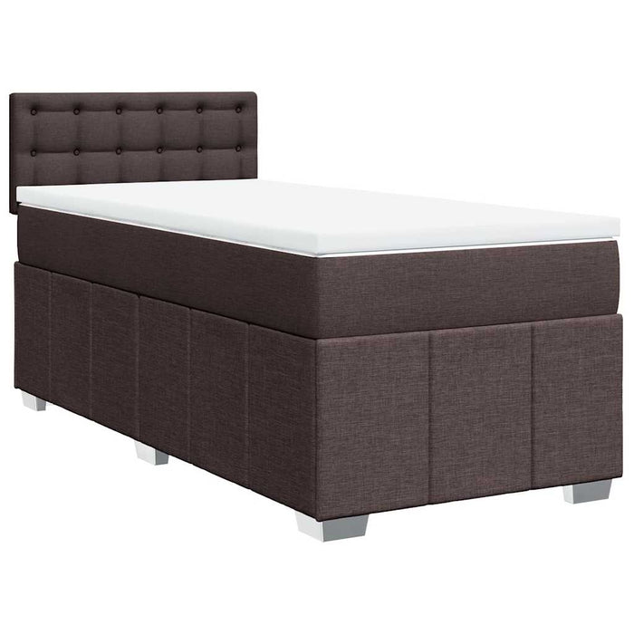 Pat box spring cu saltea, maro închis, 90x200 cm, textil - WALTI WALTI