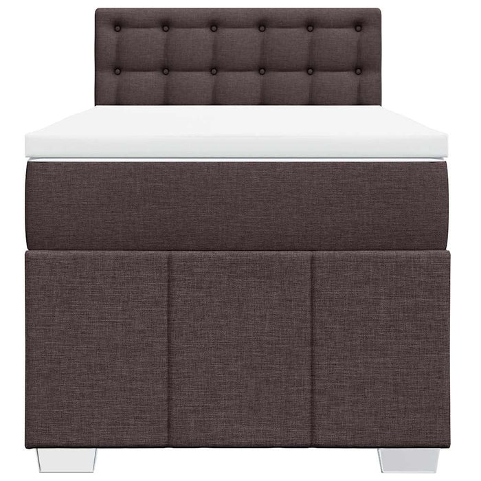Pat box spring cu saltea, maro închis, 90x200 cm, textil - WALTI WALTI