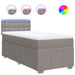 Pat box spring cu saltea, gri taupe, 90x200 cm, textil - WALTI WALTI