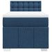 Pat box spring cu saltea, albastru, 90x200 cm, textil - WALTI WALTI