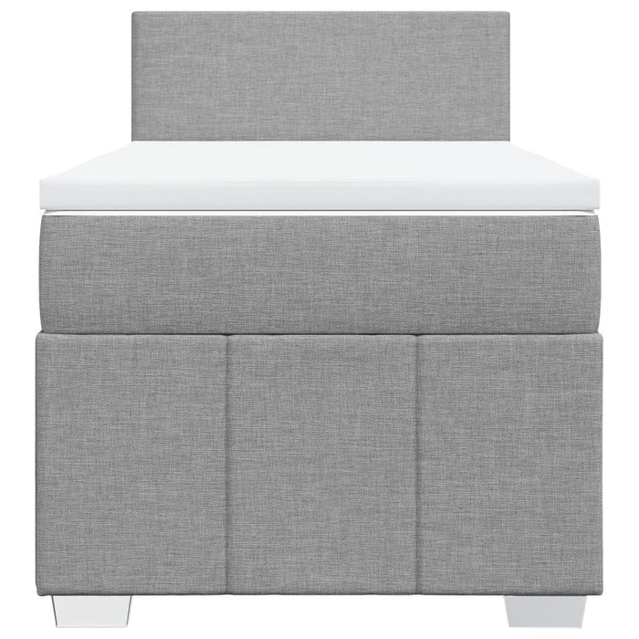 Pat box spring cu saltea, gri deschis, 100x200 cm, textil - WALTI WALTI