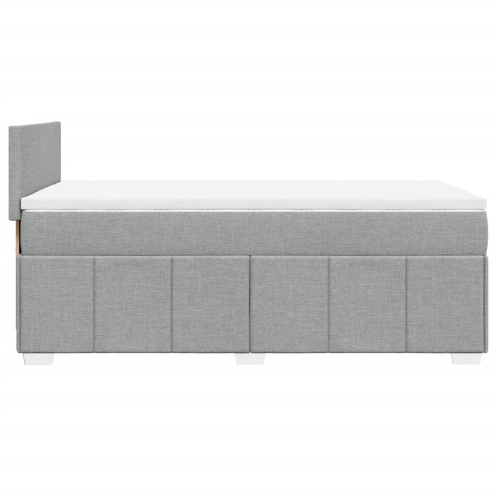 Pat box spring cu saltea, gri deschis, 100x200 cm, textil - WALTI WALTI