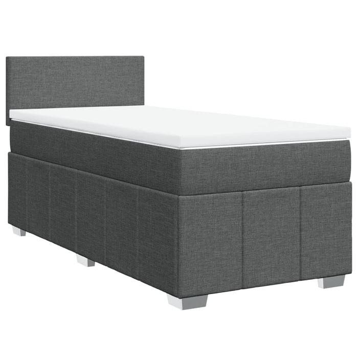 Pat box spring cu saltea, gri închis, 100x200 cm, textil - WALTI WALTI