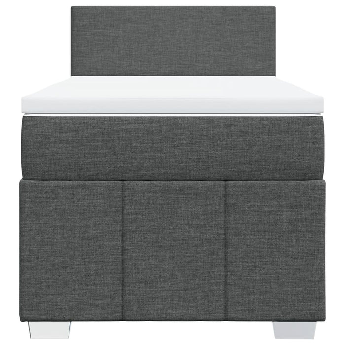 Pat box spring cu saltea, gri închis, 100x200 cm, textil - WALTI WALTI