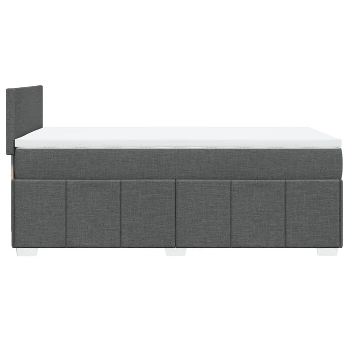 Pat box spring cu saltea, gri închis, 100x200 cm, textil - WALTI WALTI