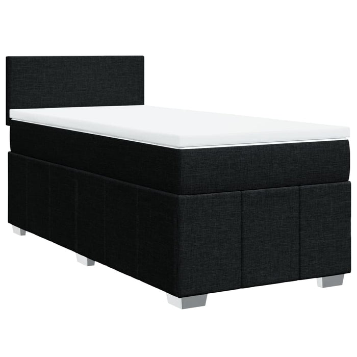 Pat box spring cu saltea, negru, 100x200 cm, textil - WALTI WALTI