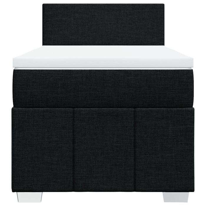 Pat box spring cu saltea, negru, 100x200 cm, textil - WALTI WALTI