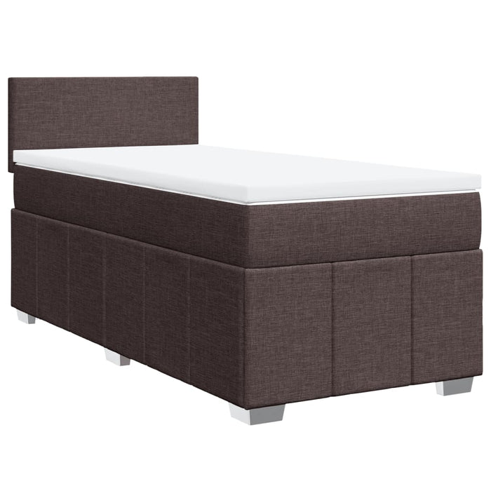 Pat box spring cu saltea, maro închis, 100x200 cm, textil - WALTI WALTI