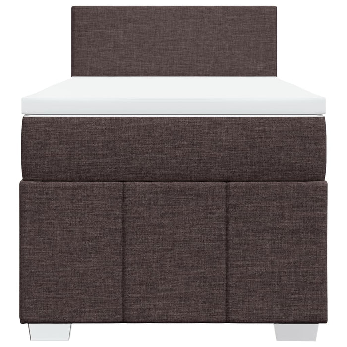 Pat box spring cu saltea, maro închis, 100x200 cm, textil - WALTI WALTI