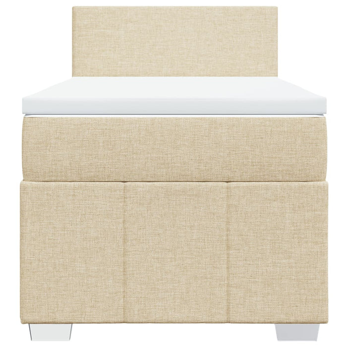 Pat box spring cu saltea, crem, 100x200 cm, textil - WALTI WALTI