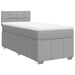 Pat box spring cu saltea, gri deschis, 100x200 cm, textil - WALTI WALTI