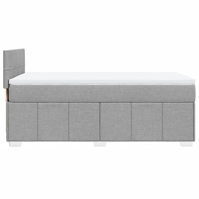 Pat box spring cu saltea, gri deschis, 100x200 cm, textil - WALTI WALTI