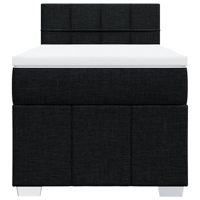 Pat box spring cu saltea, negru, 100x200 cm, textil - WALTI WALTI