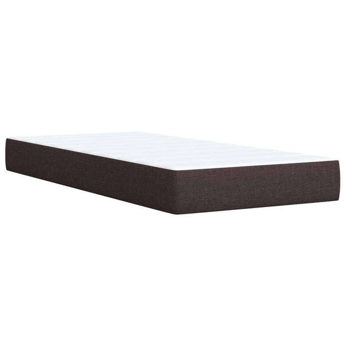 Pat box spring cu saltea, maro închis, 100x200 cm, textil WALTI