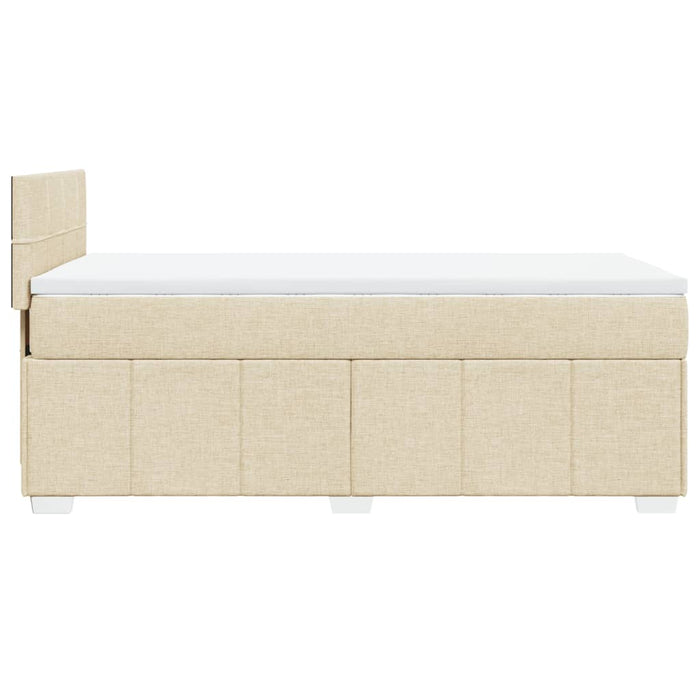 Pat box spring cu saltea, crem, 100x200 cm, textil - WALTI WALTI