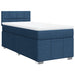 Pat box spring cu saltea, albastru, 100x200 cm, textil - WALTI WALTI