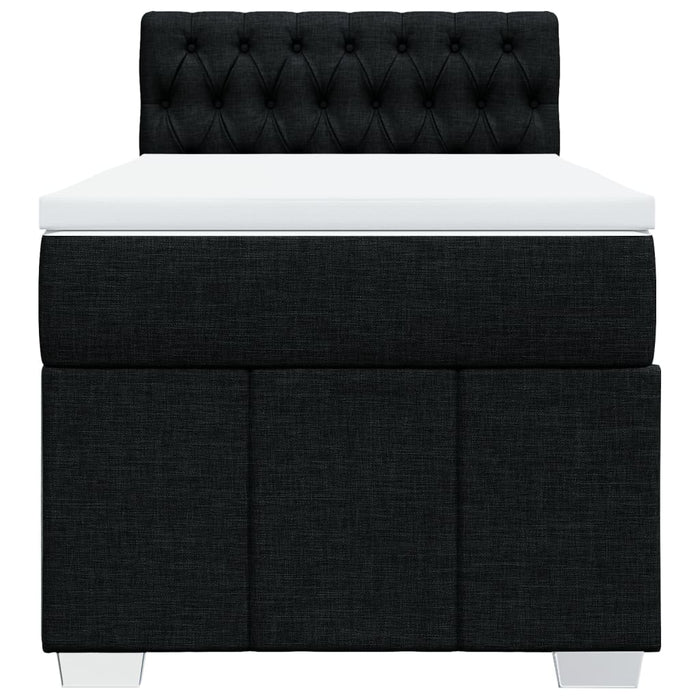 Pat box spring cu saltea, negru, 100x200 cm, textil - WALTI WALTI