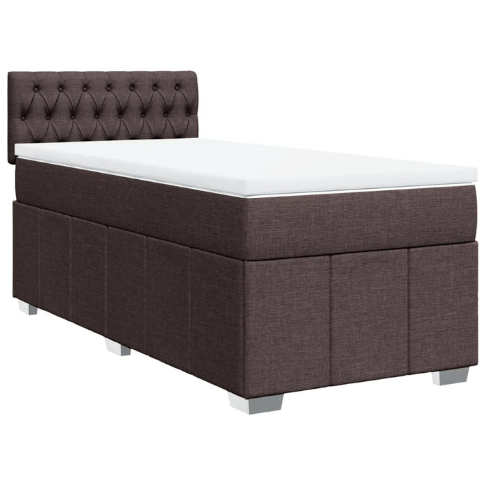 Pat box spring cu saltea, maro închis, 100x200 cm, textil - WALTI WALTI