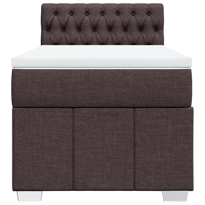 Pat box spring cu saltea, maro închis, 100x200 cm, textil - WALTI WALTI