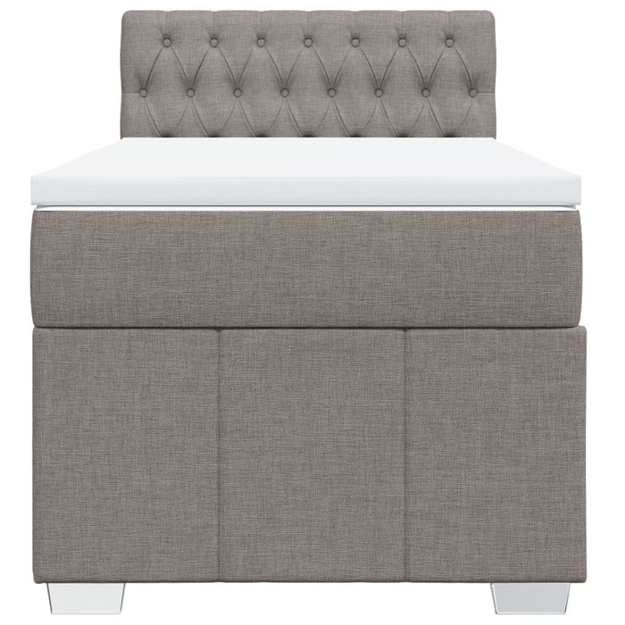 Pat box spring cu saltea, gri taupe, 100x200 cm, textil - WALTI WALTI