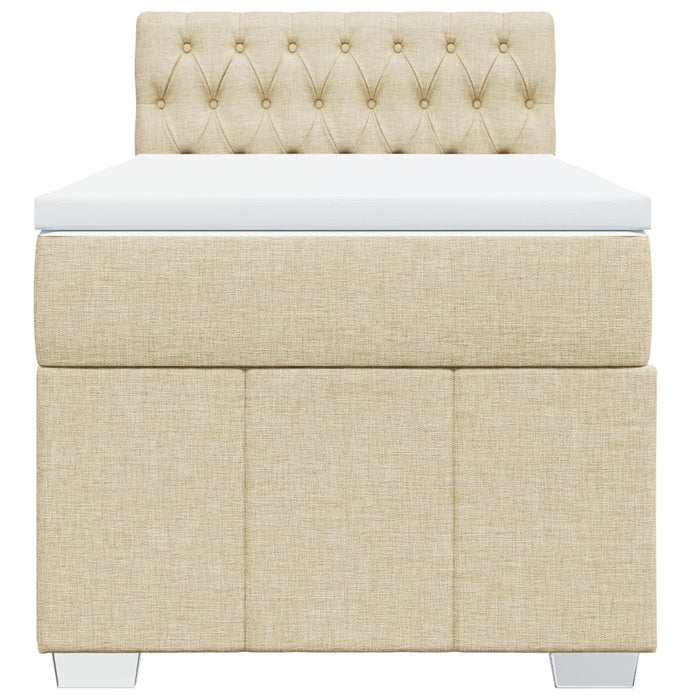 Pat box spring cu saltea, crem, 100x200 cm, textil - WALTI WALTI