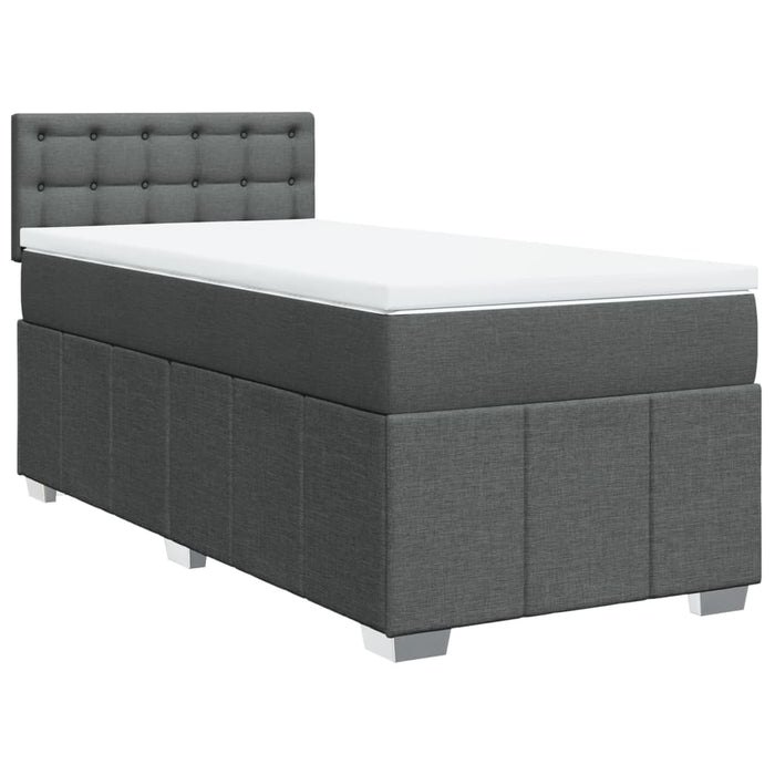 Pat box spring cu saltea, gri închis, 100x200 cm, textil - WALTI WALTI