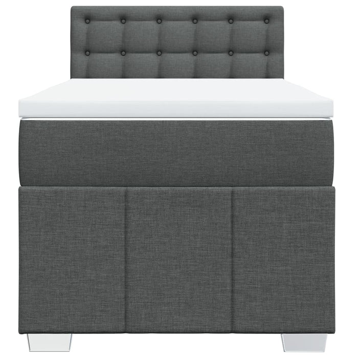 Pat box spring cu saltea, gri închis, 100x200 cm, textil - WALTI WALTI