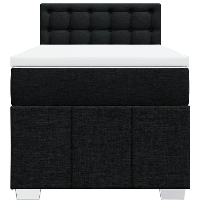 Pat box spring cu saltea, negru, 100x200 cm, textil - WALTI WALTI