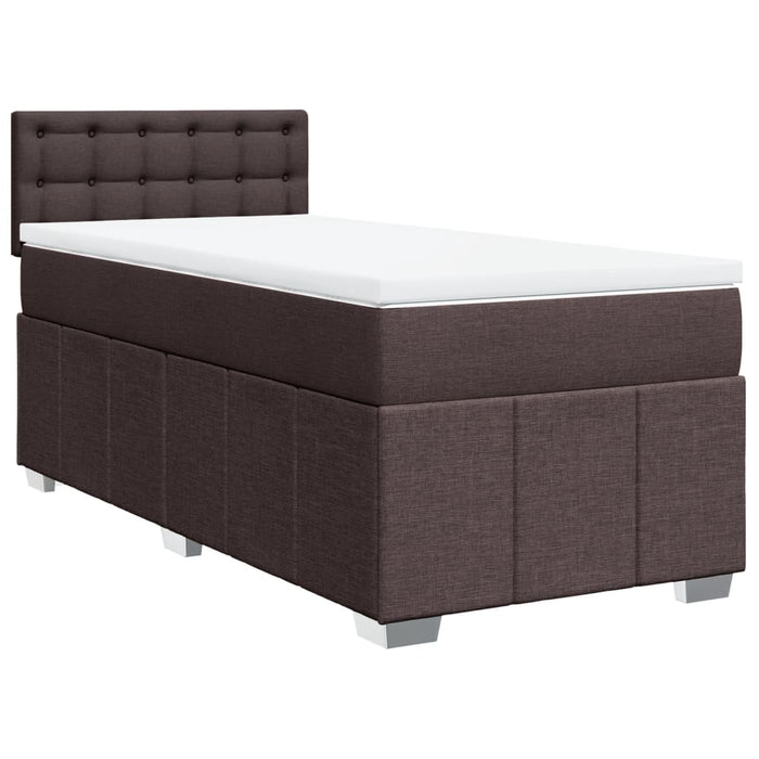 Pat box spring cu saltea, maro închis, 100x200 cm, textil - WALTI WALTI