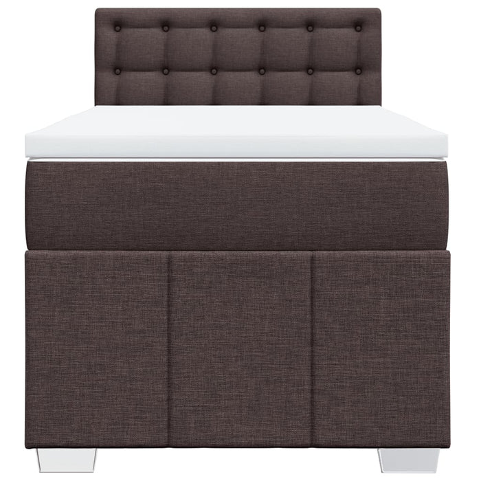 Pat box spring cu saltea, maro închis, 100x200 cm, textil - WALTI WALTI