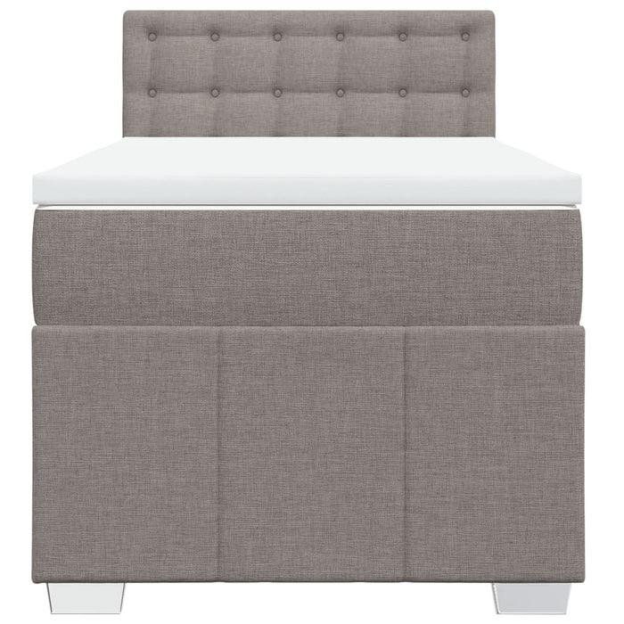 Pat box spring cu saltea, gri taupe, 100x200 cm, textil - WALTI WALTI