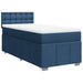 Pat box spring cu saltea, albastru, 100x200 cm, textil - WALTI WALTI
