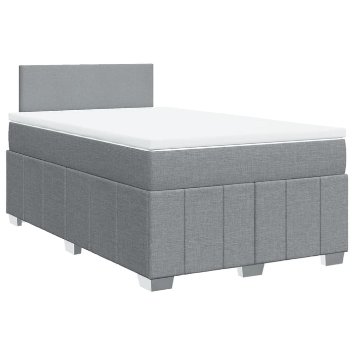 Pat box spring cu saltea, gri deschis, 120x190 cm, textil - WALTI WALTI