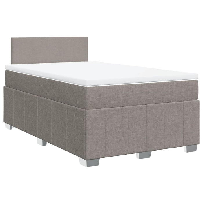 Pat box spring cu saltea, taupe, 120x190 cm material textil WALTI