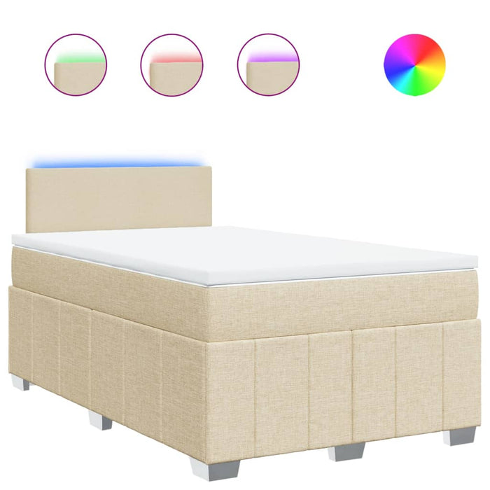 Pat continental cu saltea, crem, 120x190 cm, textil WALTI
