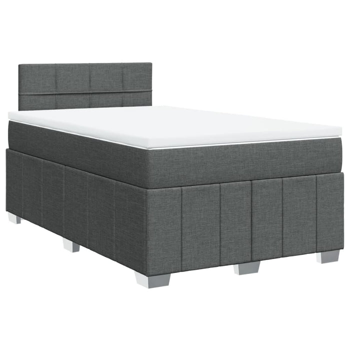 Pat box spring cu saltea, gri închis, 120x190 cm, textil - WALTI WALTI