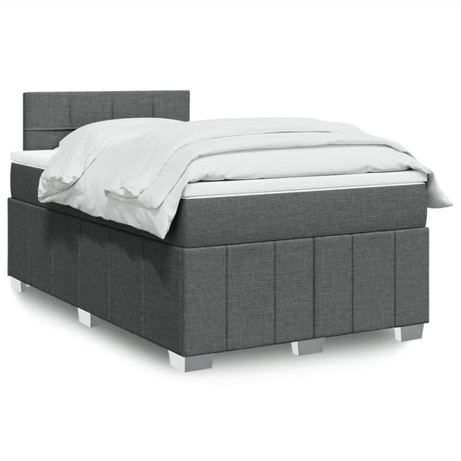Pat box spring cu saltea, gri închis, 120x190 cm, textil - WALTI WALTI