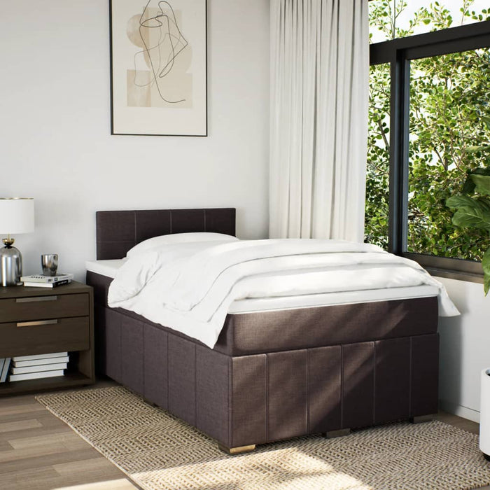 Pat box spring cu saltea, maro închis, 120x190 cm, textil - WALTI WALTI