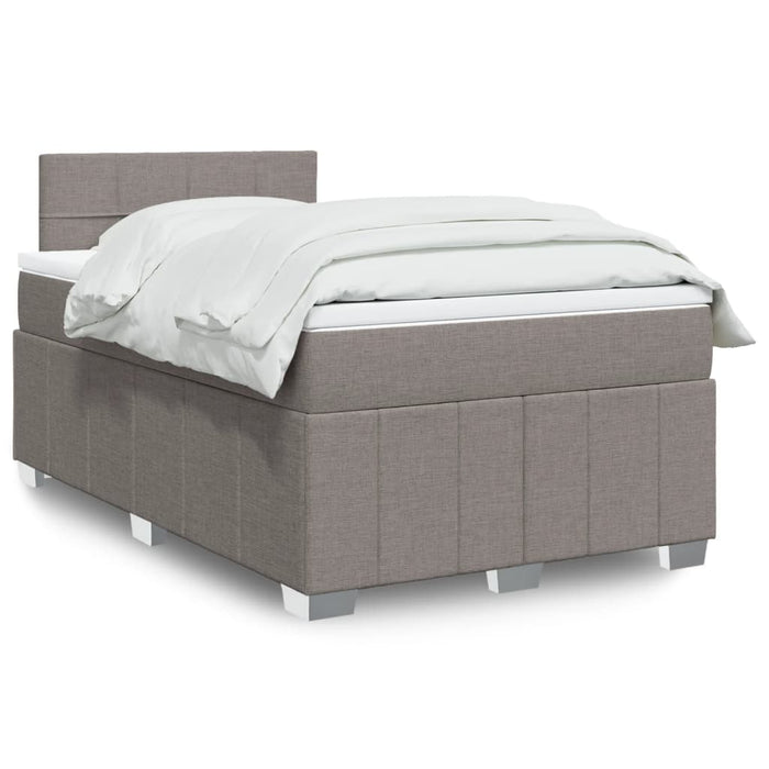 Pat box spring cu saltea, taupe, 120x190 cm material textil - WALTI WALTI